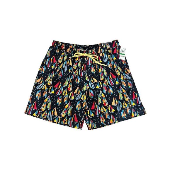 Club room Large Swim Shorts Beach Surf navy Multicolour Sail Boats vacation - Picture 1 of 4